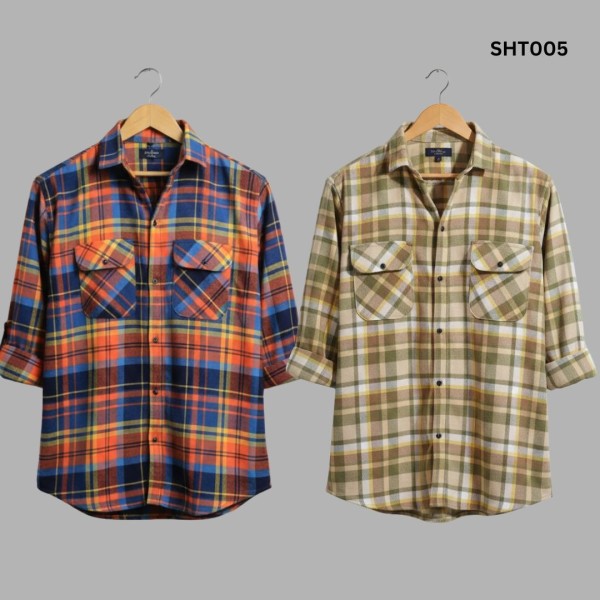 Men's Winter Flannel Full Sleeve shacket Shirt set of two SHT005